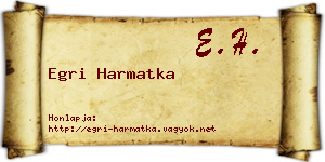 Egri Harmatka névjegykártya